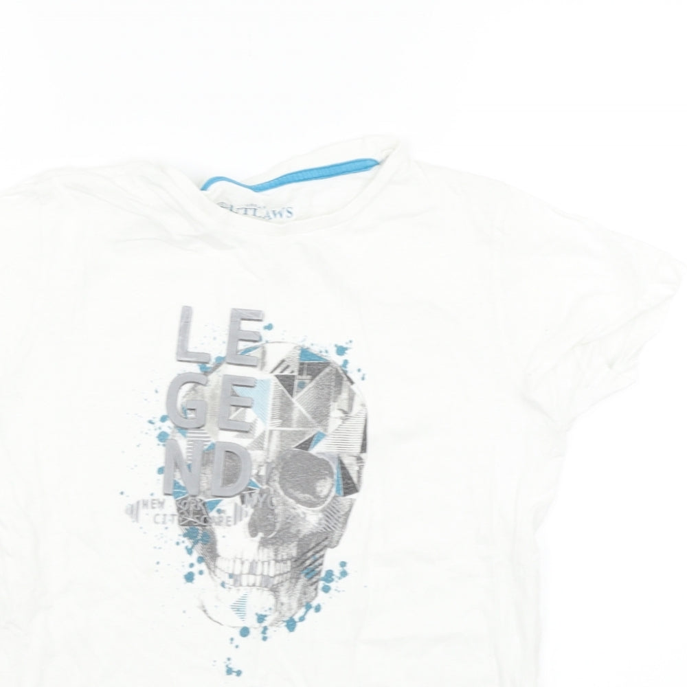 urban utlaws Girls White   Basic T-Shirt Size 11-12 Years
