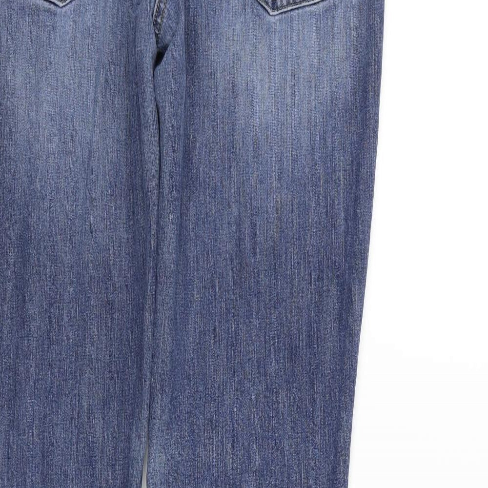 NEXT Womens Blue Houndstooth  Straight Jeans Size 10 L28 in