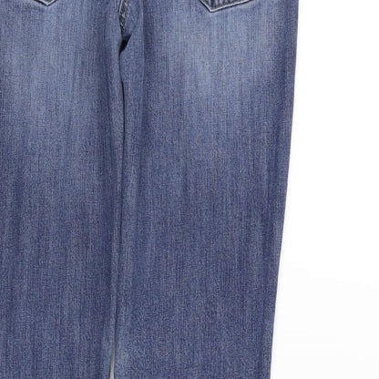 NEXT Womens Blue Houndstooth  Straight Jeans Size 10 L28 in