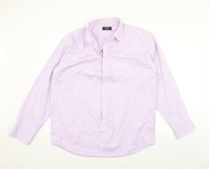 Mens UK Size 16.5 Marks and Spencer Purple  Button-Up Long Sleeve Casual Shirt