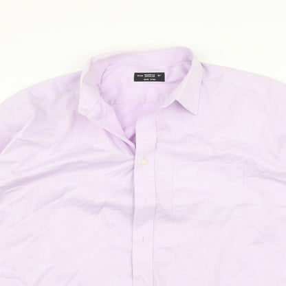 Mens UK Size 16.5 Marks and Spencer Purple  Button-Up Long Sleeve Casual Shirt