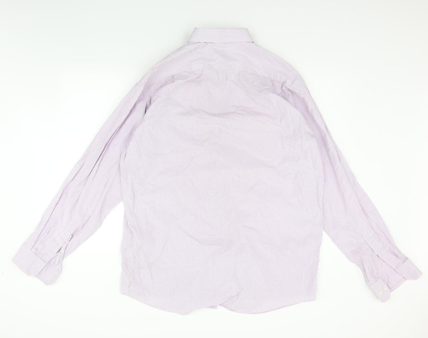 Mens UK Size 16.5 Marks and Spencer Purple  Button-Up Long Sleeve Casual Shirt