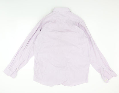 Mens UK Size 16.5 Marks and Spencer Purple  Button-Up Long Sleeve Casual Shirt