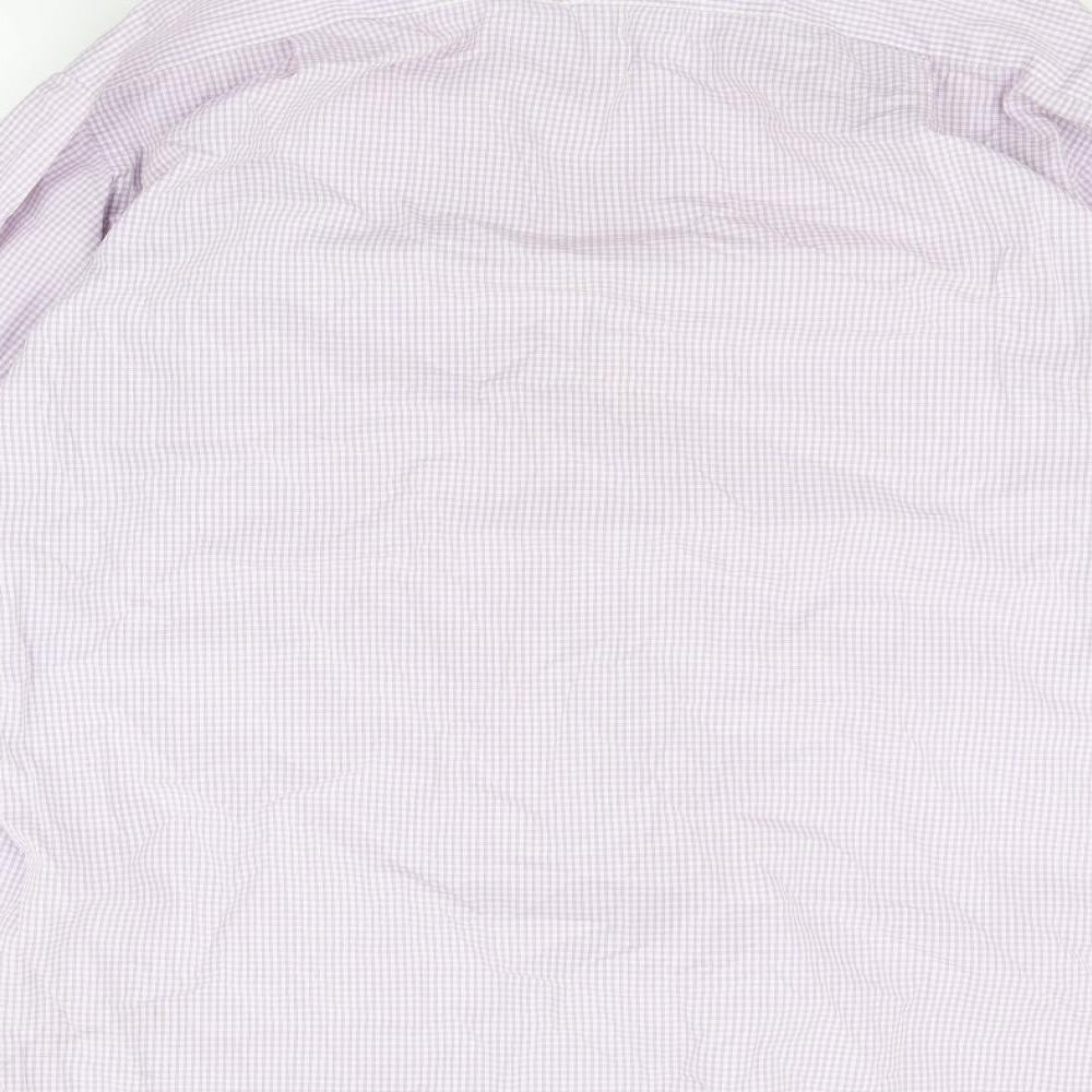 Mens UK Size 16.5 Marks and Spencer Purple  Button-Up Long Sleeve Casual Shirt