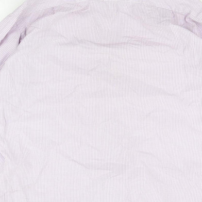 Mens UK Size 16.5 Marks and Spencer Purple  Button-Up Long Sleeve Casual Shirt