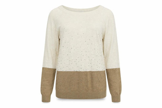 NEXT Womens Beige   Pullover Jumper Size 10  - jewl detail