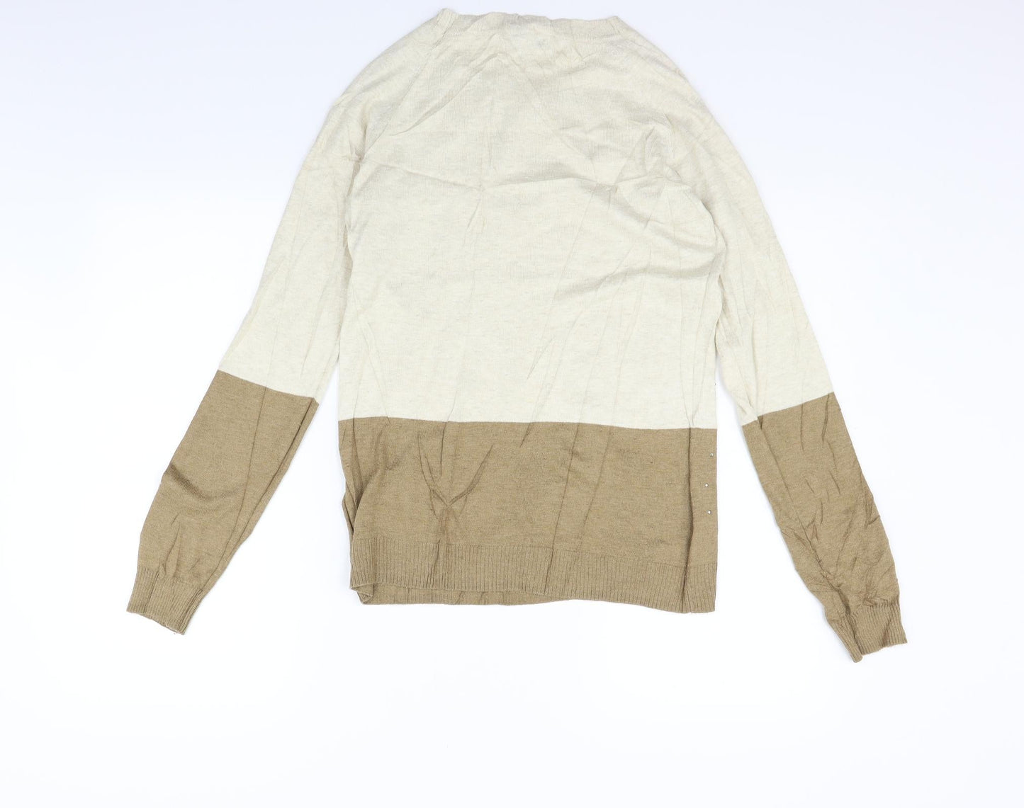 NEXT Womens Beige   Pullover Jumper Size 10  - jewl detail