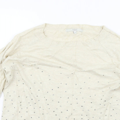 NEXT Womens Beige   Pullover Jumper Size 10  - jewl detail