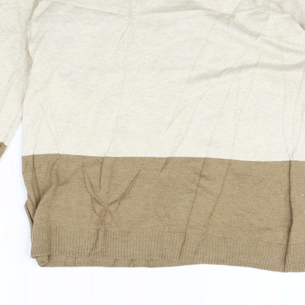 NEXT Womens Beige   Pullover Jumper Size 10  - jewl detail