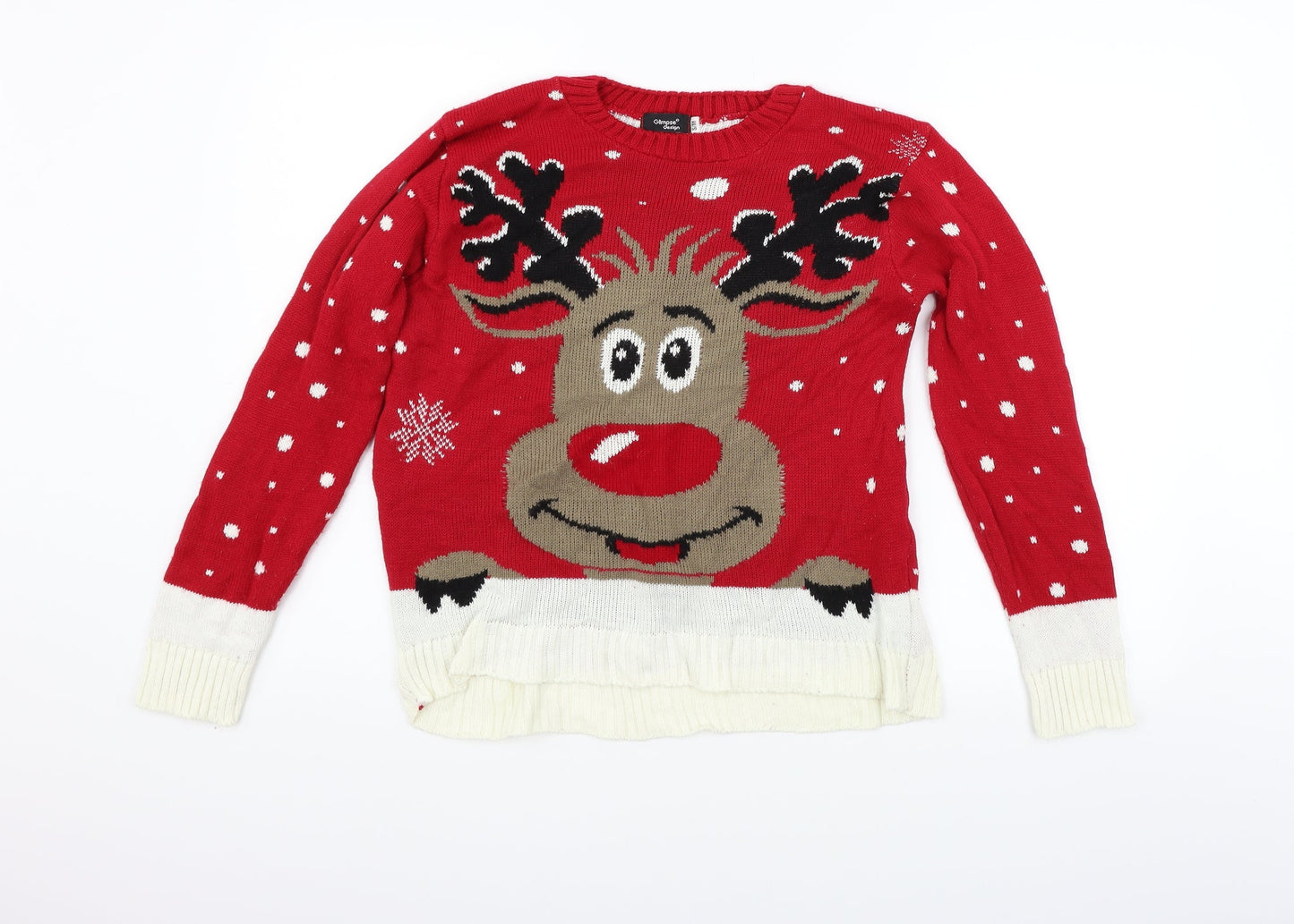 glimpse design Womens Purple   Pullover Jumper Size M  - Raindeer