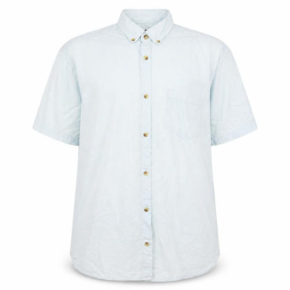 Mens UK Size L River Island Blue  Button-Up Short Sleeve Casual Shirt