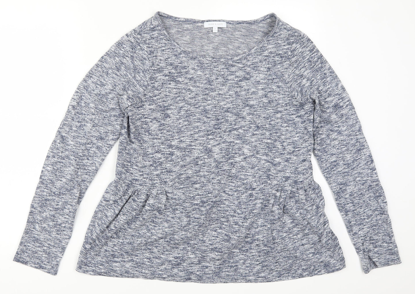 Womens UK Size 12 Deane & White Blue Basic T-Shirt
