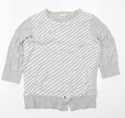 Wishbone Womens Grey Striped  Pullover Jumper Size L