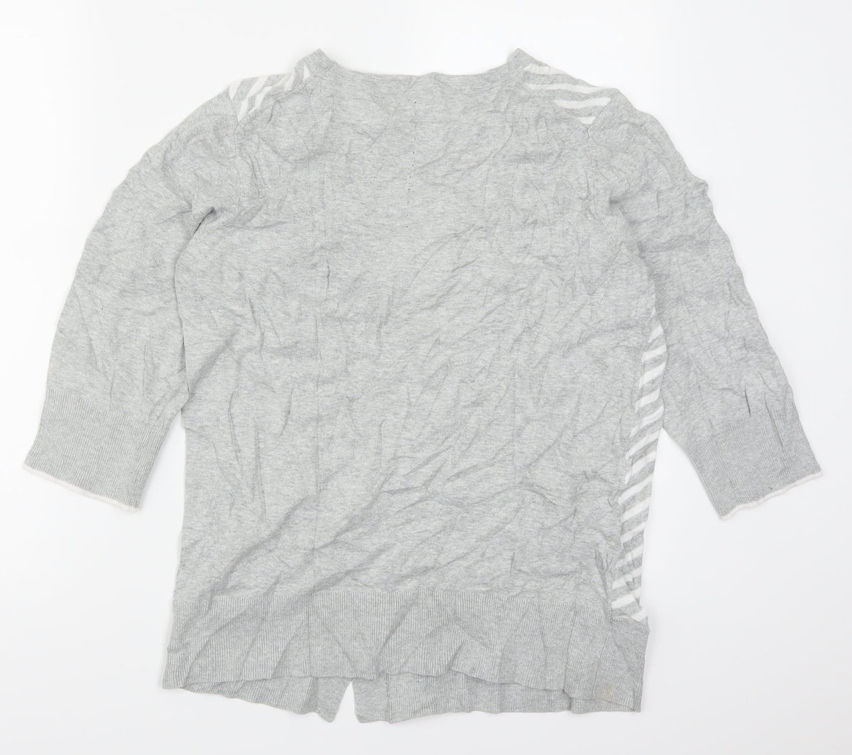 Wishbone Womens Grey Striped  Pullover Jumper Size L