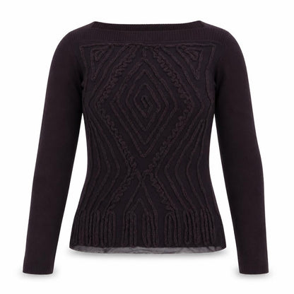 Zara Womens Purple Geometric Mesh Pullover Jumper Size M