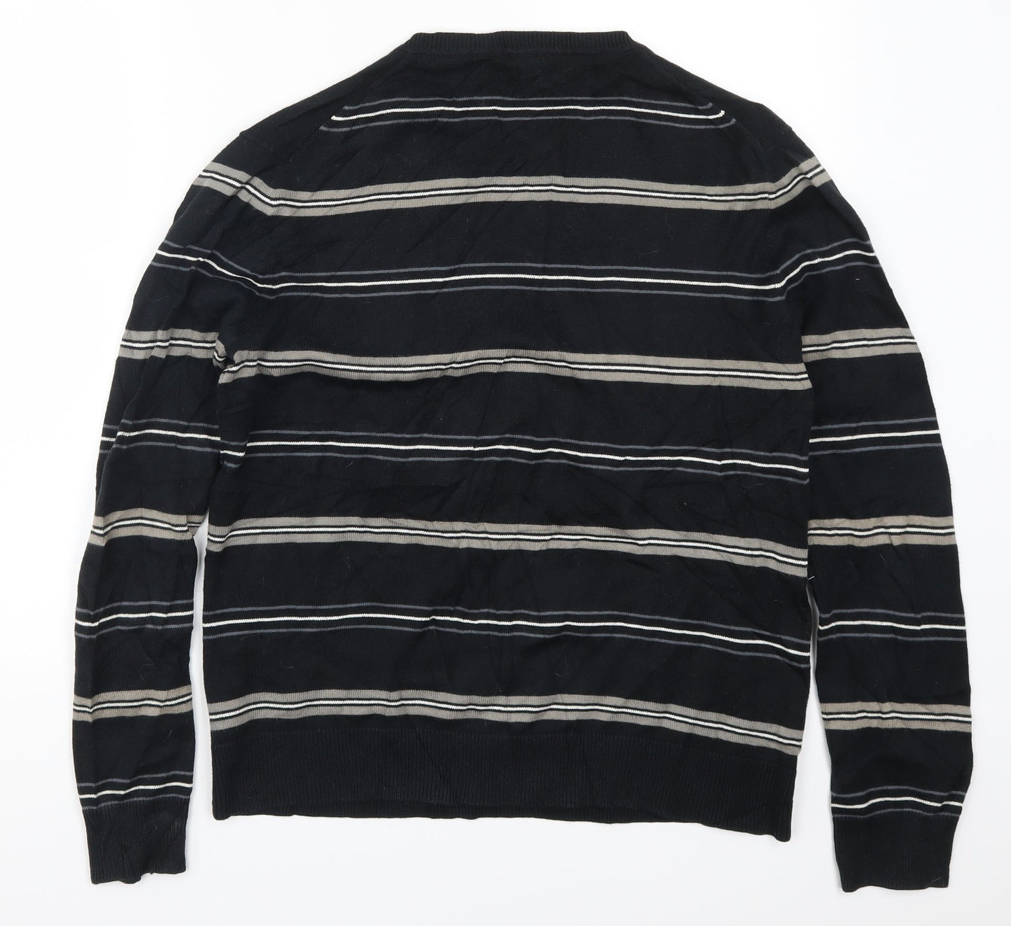 Gap Mens Black Striped  Pullover Jumper Size S