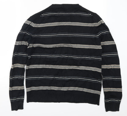 Gap Mens Black Striped  Pullover Jumper Size S