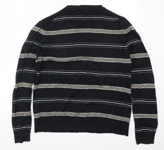 Gap Mens Black Striped  Pullover Jumper Size S
