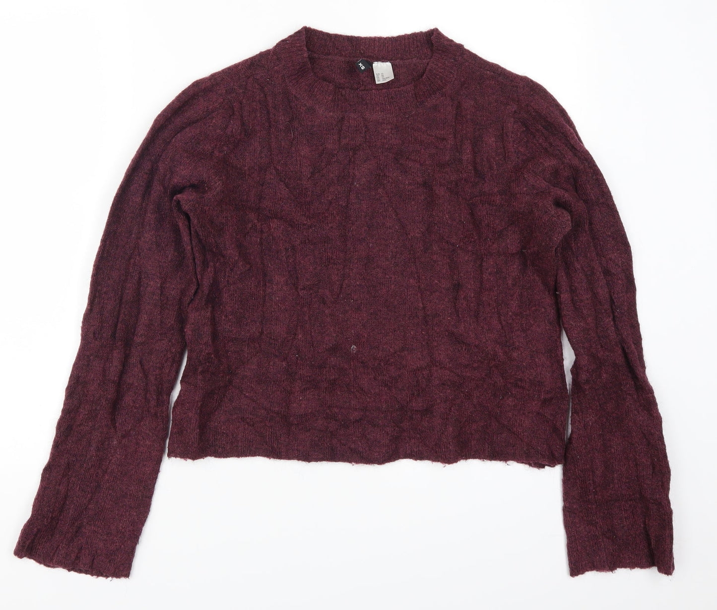 H&M Womens Purple  Knit Pullover Jumper Size XS  - Plum