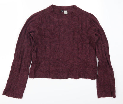 H&M Womens Purple  Knit Pullover Jumper Size XS  - Plum