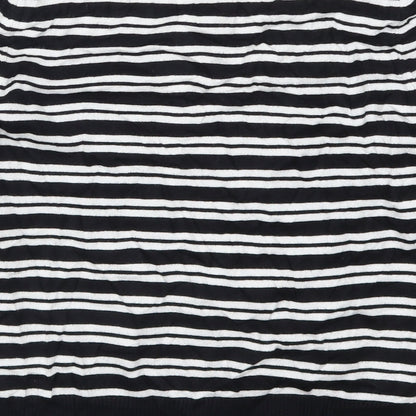 M&Co Womens Black Striped Knit Pullover Jumper Size 12  - Black and White