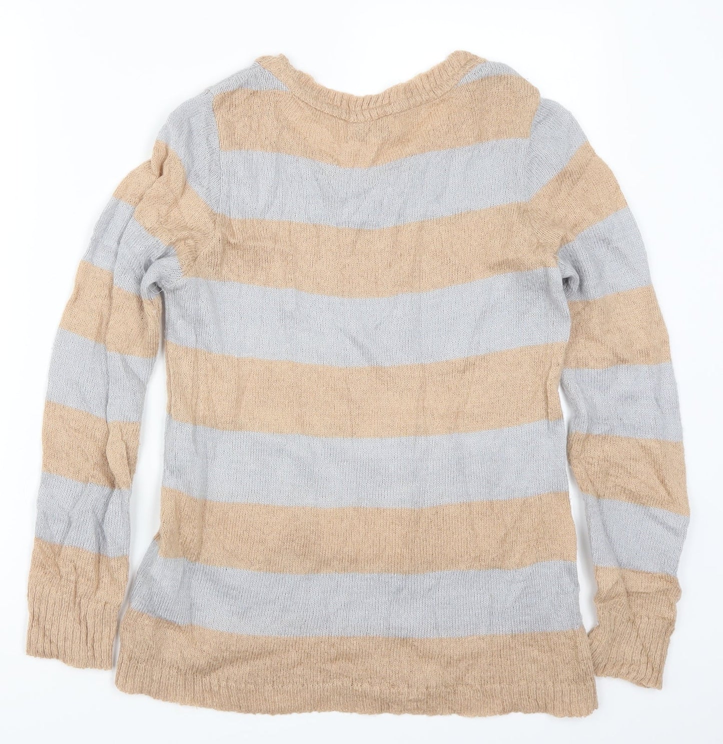 Marks and Spencer Womens Beige Striped  Pullover Jumper Size 10  - Owls