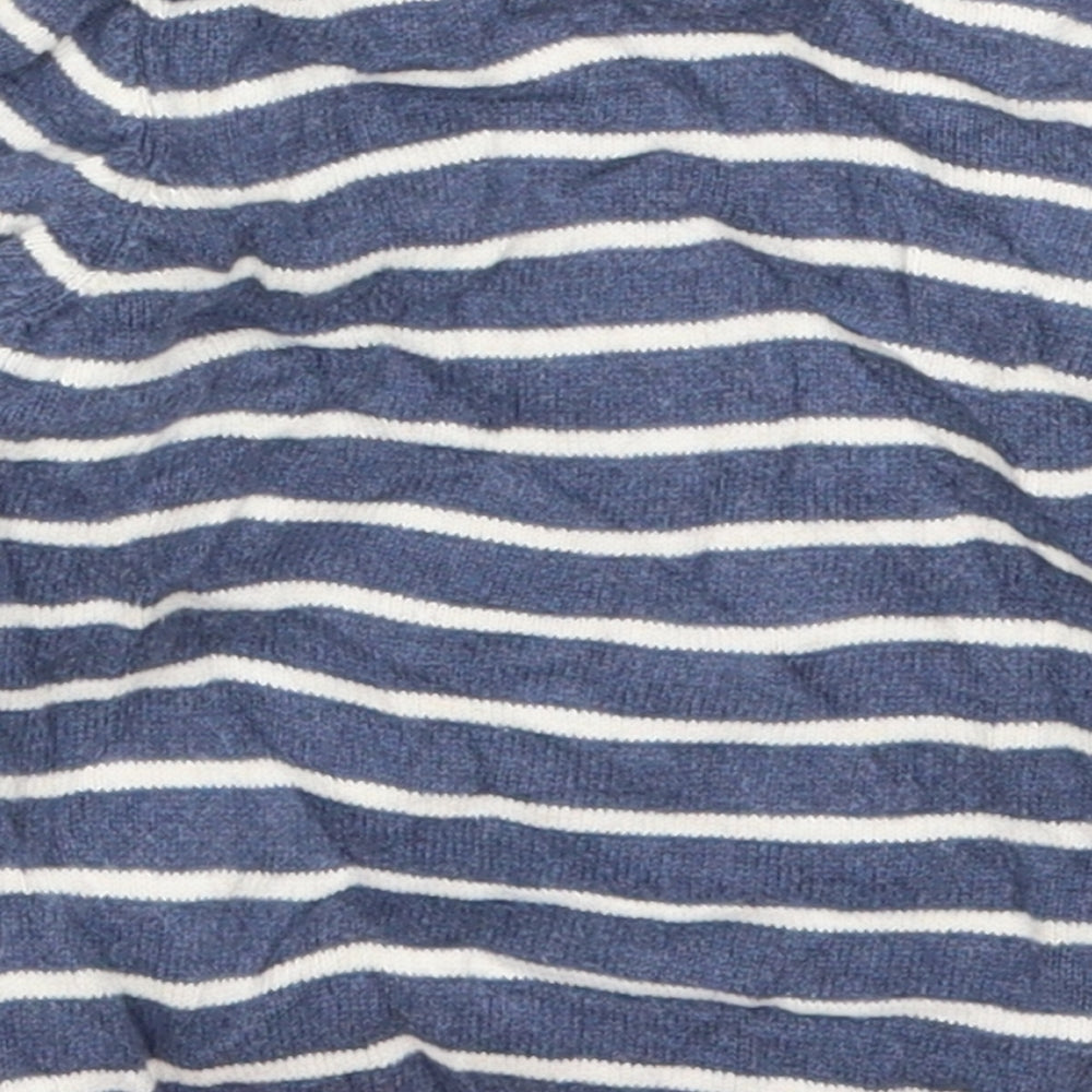 TU Boys Blue Striped  Pullover Jumper Size 6-9 Months  - Aim for the Stars