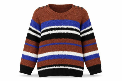 Debenhams Womens Brown Striped  Pullover Jumper Size 12  - Blue