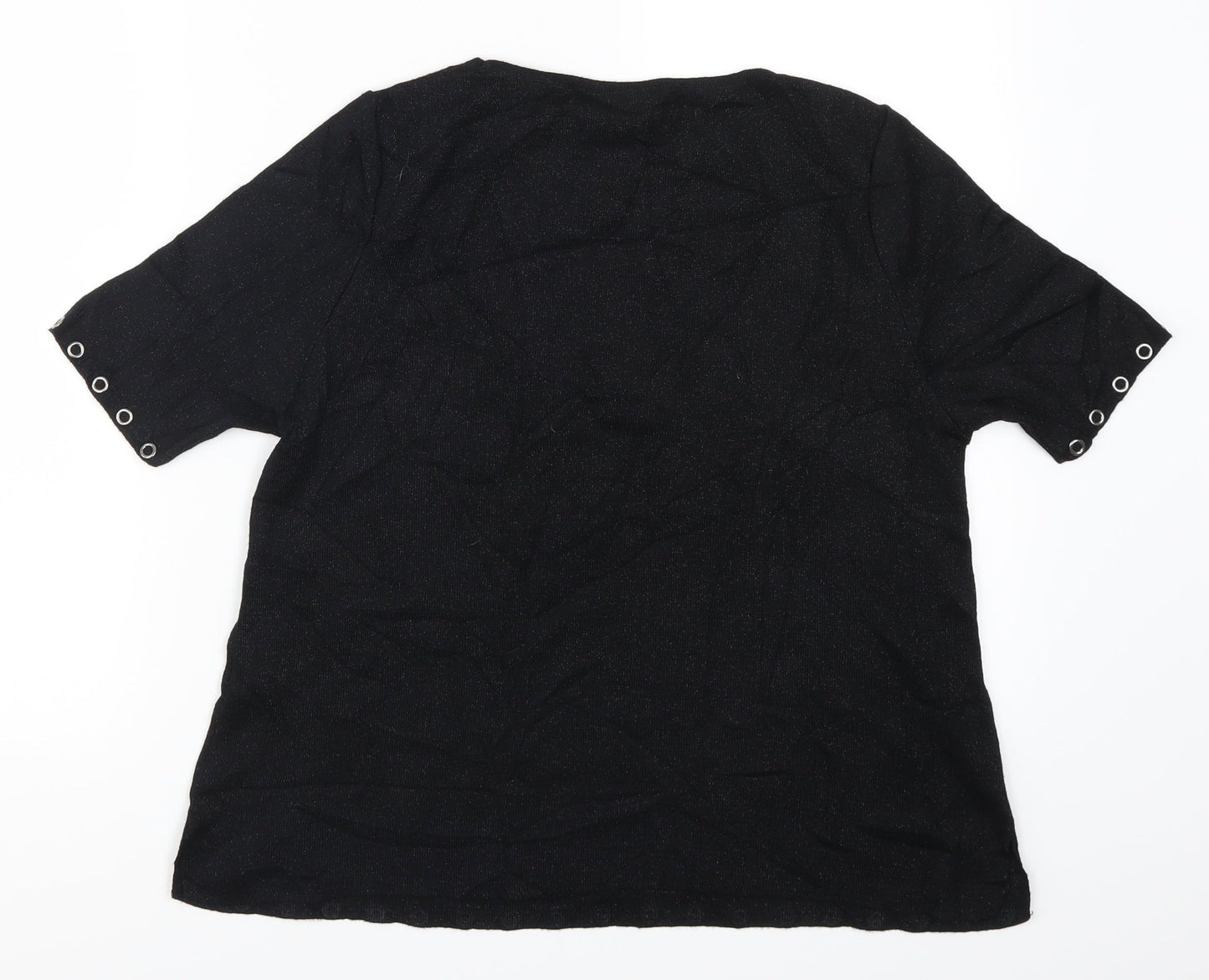 Womens UK Size S Wallis Black Basic T-Shirt