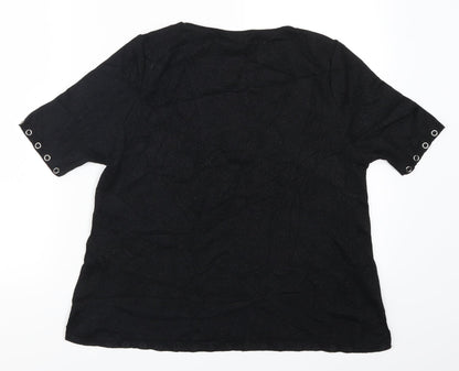 Womens UK Size S Wallis Black Basic T-Shirt
