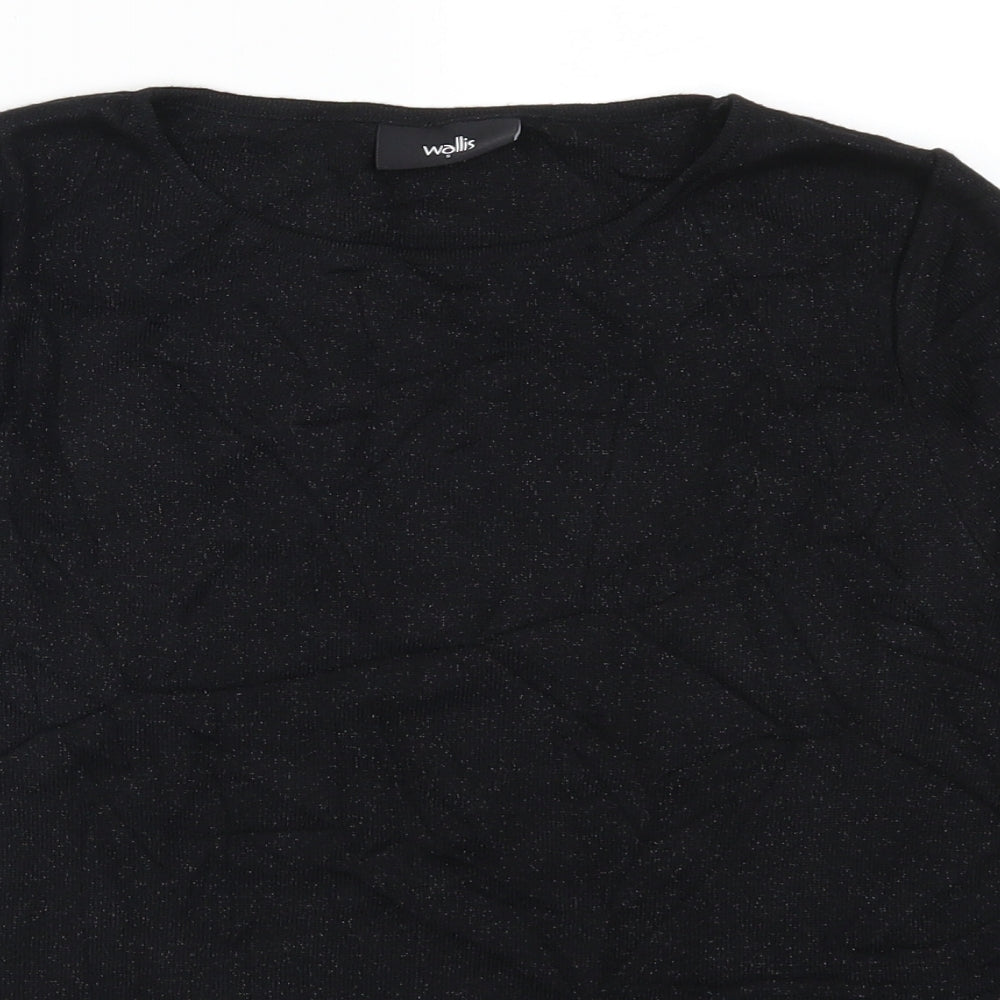 Womens UK Size S Wallis Black Basic T-Shirt