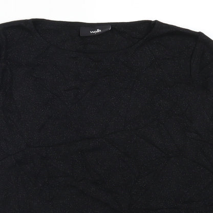 Womens UK Size S Wallis Black Basic T-Shirt