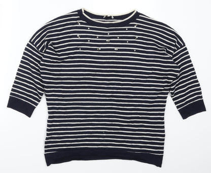 Country Casuals Womens Blue Striped  Pullover Jumper Size S