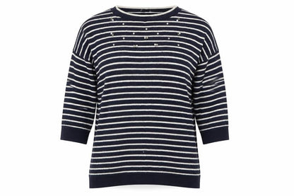 Country Casuals Womens Blue Striped  Pullover Jumper Size S