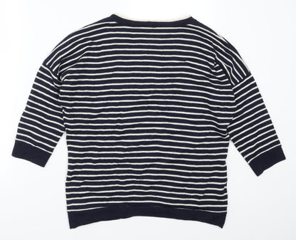 Country Casuals Womens Blue Striped  Pullover Jumper Size S