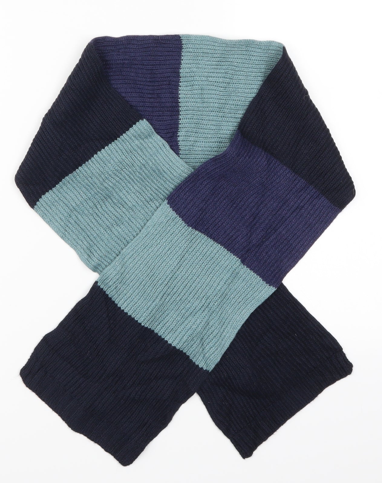 Prworn Mens Blue Striped  Rectangle Scarf Scarf One Size
