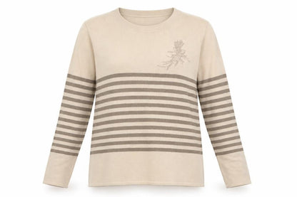 Lizzi Clarke Womens Brown Striped Knit Pullover Jumper Size S