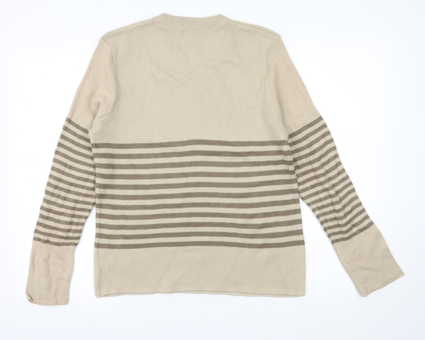 Lizzi Clarke Womens Brown Striped Knit Pullover Jumper Size S
