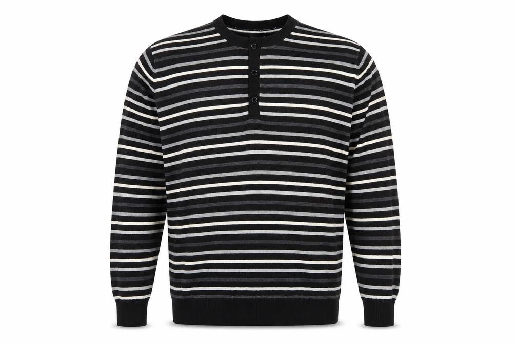 Next Mens Black Striped Knit Pullover Jumper Size M