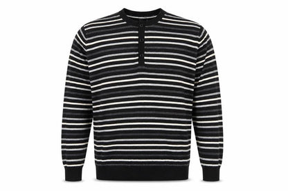Next Mens Black Striped Knit Pullover Jumper Size M