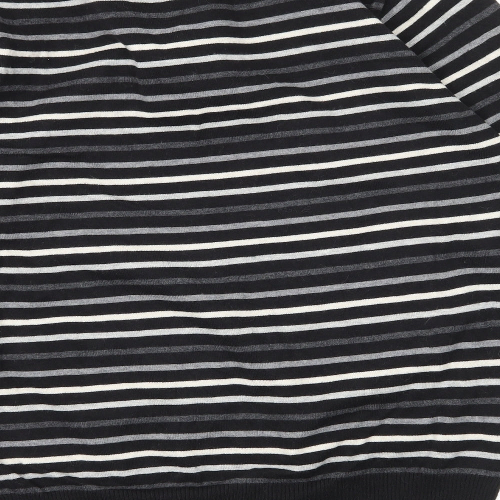 NEXT Mens Black Striped Knit Pullover Jumper Size M