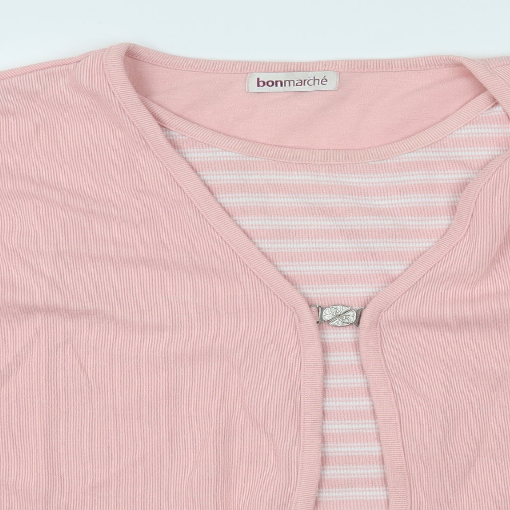 Bonmarché Womens Pink Knit Pullover Jumper Size L