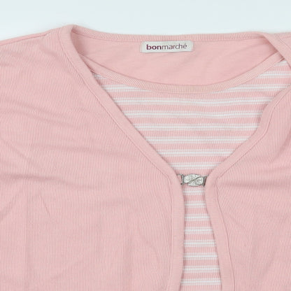 Bonmarché Womens Pink Knit Pullover Jumper Size L