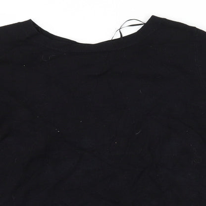 George Womens Black Floral Knit Pullover Jumper Size 8