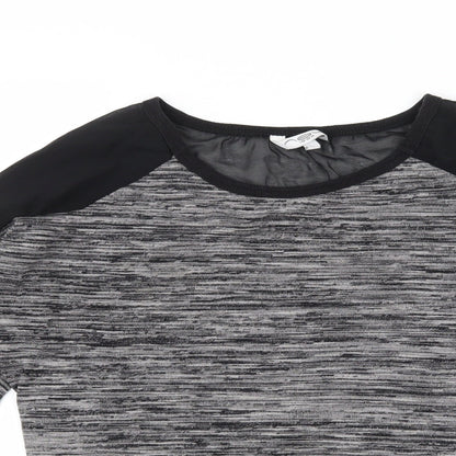 New Look Womens Grey Striped Knit Pullover Jumper Size 8