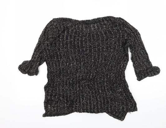 Topshop Womens Black  Knit Pullover Jumper Size 6
