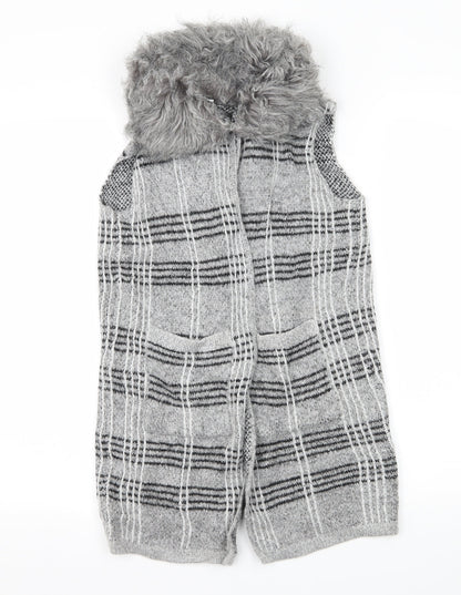 Primark Girls Green Check Knit Cardigan Jumper Size 11-12 Years