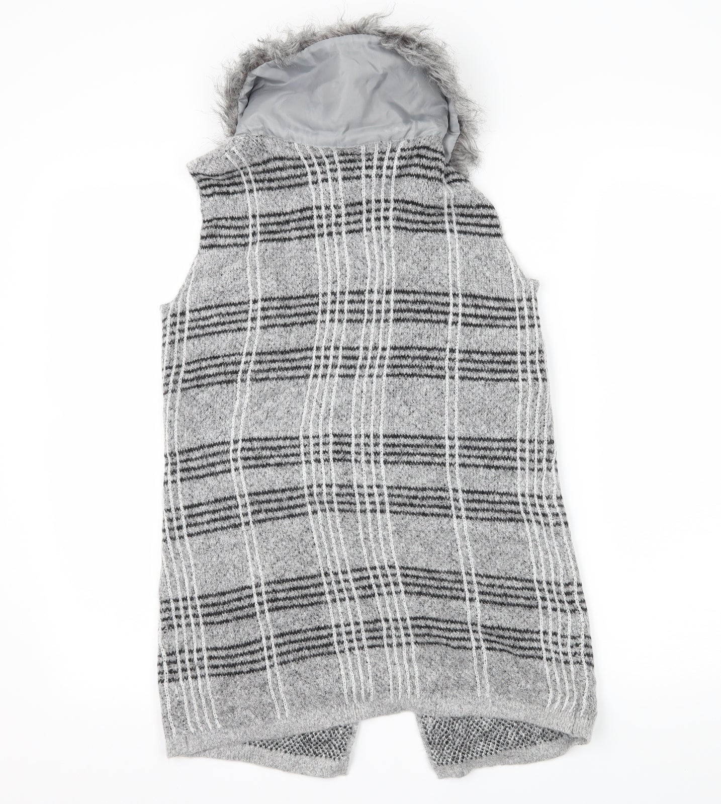Primark Girls Green Check Knit Cardigan Jumper Size 11-12 Years
