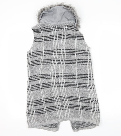 Primark Girls Green Check Knit Cardigan Jumper Size 11-12 Years