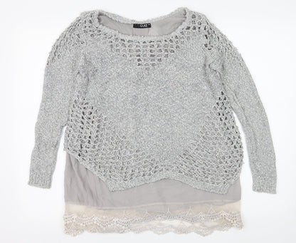 Quiz Womens Grey  Knit Basic Blouse Size S